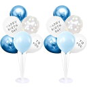 Iysoll 誕生日 飾り付け 風船セット バルーンスタンド バスデー 飾り 風船スタンド 2台&4色 バルーン おしゃれ ブルー