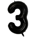 【LEISURE CLUB】誕生日 数字 バルーン 数字3 40インチ 大きい ブラック 風船 セット バースデー パーティー デコレーション セット 記念日 ...