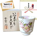 傘寿祝い 無病息災を願った縁起物ギフト 有田焼 湯呑み 花六瓢 赤 のし・メッセージカード付き 木箱入り