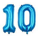 【LEISURE CLUB】誕生日 数字バルーン 数字1+0 10歳 40インチ ブルー 風船 セット バースデー パーティー バースデー デコレーション セッ...