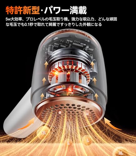 TORRAS 毛玉取り けだまとり 電動 特許新型 様々な衣類に対応 替刃付き 強力 6枚刃モデル 3段階調節可能 USB充電式 コードレス使用可 毛玉カット 毛玉取り器 クリスマス プレゼント ホワイト