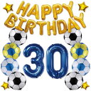 【風船屋】30歳 サッカー 特大数字 バルーン 飾り付け お誕生日 お祝い ブルー サプライズ 青 三十路 大人 プレゼント (30歳)