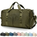 Taviigo ボストンバッグ 修学旅行 旅行バッグ キャリーオンバッグ 軽量 32L 大容量 3WAY 防水 コンパクト スポーツバッグ 1泊 2泊(カーキ)