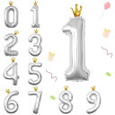 MAEXUS バルーン 数字 誕生日 風船 バースデー 飾り 40インチ 大きい ナンバー 1 の誕生日バルーン バースデーバルーン 王冠付き バースデー パー...