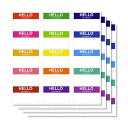 ColorfylCoco 名札ラベルシール 15色 60枚セット イベント パーティー 同窓会 用 衣服 貼って剥がせる 名前シール 手書きステッカー