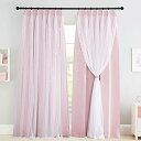 NICETOWN 遮光カーテン 二重層遮光 ピンク かわいい 柄付き お姫様 100センチ丈 スタ-ライト キラキラ おしゃれ curtains for bedroom 柔らかい 女の子 部屋飾り キラキラ 寝室 居間 100x178CM 2枚組