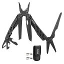 NexTool Flagship Pro マルチツール ツール 16 in 1 折りたたみ式ステンレススチール多機能ペンチ、YG8 ワイヤーカッター(交換可能) 、ボトル/缶切り付きポケットナイフ、はさみ、ナイフ、のこ