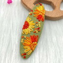 JianJian's Home 刺繍キット ヘアピン セット1個セット 日本語&英文&中文と取り扱い説明書 家庭科手作り 刺繍 ヘアアクセサリー 初心者学ぶ 人気DIY刺繍工具 手芸キット (ヘアピン 09)