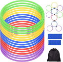 Jessfar スピードリング 38cm 15本セット 練習リングフラット トレーニング サッカートレーニング用品 スビード養成 ドリブル練習サッカー ステップスピードリング 俊敏性を鍛える アジリティ