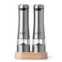 【公式】 Russell Hobbs ラッセルホブス 大石アンドアソシエイツ 電動ミル ソルト&ペッパー ウッドスタンドセット 7923JP 3ヶ月延長保証 黒胡椒 岩塩 片手操作 結婚祝い プレゼント ギフト キッチ