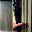 ストリングカーテン 間仕切り 高さ 200 cm 横 100 cm 洋風すだれ おしゃれ 紐 のれん ロング 暖簾 高さ インテリア ひものれん フリンジ インテリア 北欧 モダン アジアン 調 タペストリー (ブラ