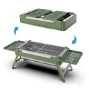 MORMAMO バーベキュー コンロ 折りたたみ式 キャンプ用 バーベキュー グリル 組み立てと収納が簡単 コンパクト ステンレス製 1-2人用 BBQ コンロ 庭/ハイキング/屋外に適用