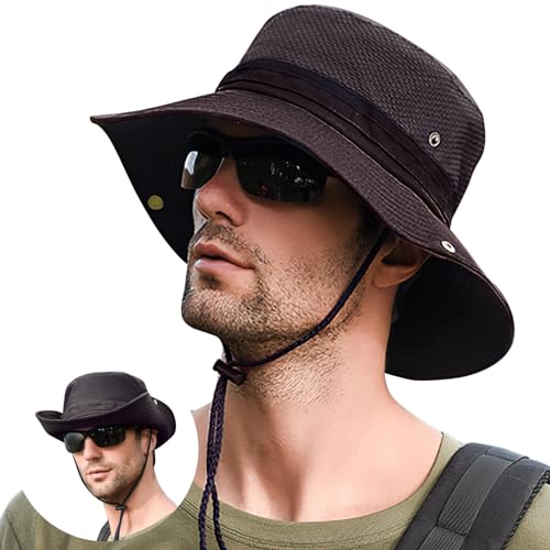 [Lavento] サファリハット メンズ つば広 帽子 【帽子アドバイザー監修・UPF50+測定済み】 日除け帽子 ハット UVカット メッシュ通気構造 折り畳み あご紐付 紫外線対策 撥水 防汚 超軽量 小顔効