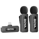 BOYA BY-V2 ワイヤレスピンマイク360°全方向 無指向性マイク充電式 9.5g軽量 コンパクト自動ペア 100メートル安定受信 9時間連続駆動 プロ向け 本格的 録音 iOS端末向け iPad/iPhone11/12/13/14用 YouTube/T