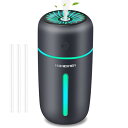 加湿器 卓上 デスク 小型 車載加湿器アロマディフューザー超音波式 350ml 大容量 コードレス 気化式 2段階ミスト 7色LEDライト 水漏れ防止 長時間運転 自動停止機能 オフィス 子供部屋 寝室 家