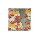 のレン 風呂敷 小 レトロフラワー ふろしき 50cm お弁当包み エコバッグ 小風呂敷 綿100% 日本製 丸洗いOK ギフト (レトロフラワー小/ブルー)