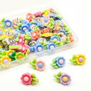 RuiChy ひまわり 画鋲 画びょう【50個入】可愛い 花の押しピン 樹脂製 カラフル 花 壁ピン 装飾 プッシュピン 地図 写真 掲示板 固定用 虫ピン 装飾品釘 石膏ボードピン 収納ケース付き