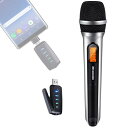 Alvoxcon USB ワイヤレスマイク 無線マイクセット UHF 手持ち型 | YouTube配信 Zoom会議 オンライン授業用 PC/Mac/Android用 簡単接続 録音/撮影/ナレーション対応