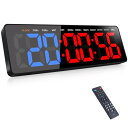 16.5インチ スポーツタイマー リモコン付き 3.4インチ大字 インターバルタイマー タイムタイマー ストップウォッチ 壁掛け式 トレーニングタイマー デジタイマ チャレンジ 勉強 自宅 トレー