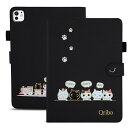 Qribo iPad Pro 11インチ ケース 2024 iPad Pro11 2024 ケース シンプルなのに可愛いデザイン エンボス加工猫柄 うれしい気持...