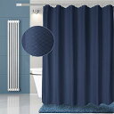 AooHome シャワーカーテン 防水 防カビ 120x150cm ユニットバス 浴室 速乾 加重 加厚 チェック柄 目隠し バス用品 お風呂カーテン リング付き ブルー