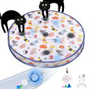 ORSDA インタラクティブ 猫用おもちゃボール、ポーチ入り自動高速転がりボール、室内猫用かくれんぼ、動きで鳴く動く猫おもちゃボール、5穴マット マウスキャッチゲーム