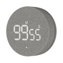 AVINIA 磁気付きキッチンタイマー - 99分カウントアップ/ダウン デジタルタイマー 充電式&布カバー | 料理、オフィス、スマートホーム用 (グレー)