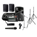 YAMAHA STAGEPAS400BT(カバー付き) イベント司会・弾き語り用スピーカーセット 【ワイヤレスマイク ・ 必須アクセサリー一式付きPAシステム】...