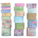 Songdao 20巻 レトロ マスキングテープ セット ノスタルジック創造性 ヴィンテージ 和紙テープ 女性のスタイル ワシテープ 包装、DIY工芸品 (油彩...