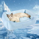 Peto-Raifu 猫 ベッド 犬 ベッド ひんやり ペットベッド ペットクッション 夏用 ペットソファー ふわふわ 3D豆 接触冷感 ペットマット 超小型犬用 猫用 洗える 無地 ブルー 外径約60x50x18cm