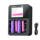 LIMETA 6スロット単三単四 電池充電器 独立スロット NiMH NiCd NiZn Li-ion LiFe 18650充電池対応 4本同時充電可能 スマー...