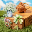 Kigofora コラージュ 素材 大きめ 40枚 四つ葉のクローバー 花 フレークシール 半透明 PET キラキラ コラージュ 花シール 防水 可愛い 粘着 幸運のクローバー ステッカー DIY 手作り デザインペー