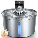 猫 給水器 コードレス充電式 自動 FEELNEEDYステンレス製 ペット用ウォーターボウル 3段階水流モード(センサー/間欠/連続) 多層フィルター付き ワイヤレス 猫 水飲み場 給水機 304ステンレス