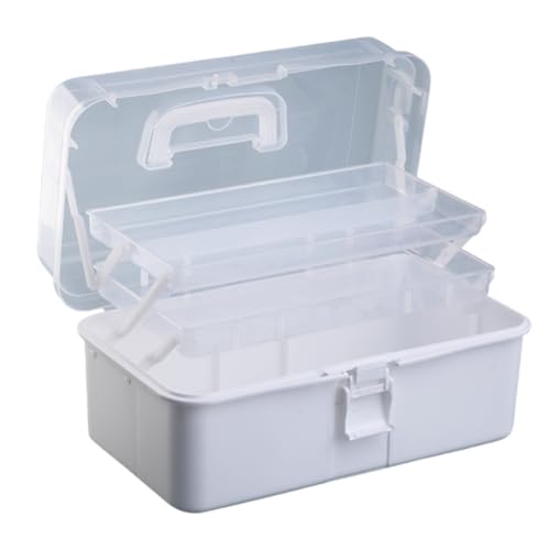 I'm so happy ツールボックス 3段 プラスチック 大型 可愛い シンプル 裁縫 小物入れ 収納 白 (ホワイト)