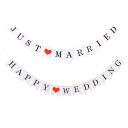 LKCCTK 結婚式用ガーランド 2種セット Happy Wedding/Just Married 前撮りや会場飾りに最適な結婚式小物