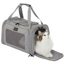 PETSFIT ペットキャリー 折りたたみ 猫 キャリー バッグ 犬 中・大型猫用・小型犬・うさぎ用 臭気がない 車載/ドライブ/キャンピング/旅行/通院/災害避難用 グレー Sサイズ