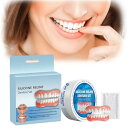 入れ歯 義歯 仮歯 付け歯 シリコーン入れ歯 美白付け歯 レディース メンズ 歯科用 上歯+下歯セット 即時に義歯を貼り 熱に強い 変色しない 超便利 簡単操作...