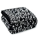 Carriediosa ヒョウ柄 ブランケット 冬用 タオルケット 127x152cm ハーフケット リバーシブル フリース 毛布 大判 オシャレ ふわふわ かわいい 柔らかい 暖かい 洗える レオパード 豹柄 ブラック