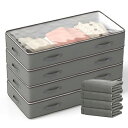 aleawol 4個セット ベッド下収納袋 100x50x18cm 衣類 着物収納ケース 90L 大容量 折りたたみ式 布団 洋服収納ボックス 透明窓付き 通気...