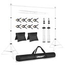 EMART 背景スタンド 撮影スタンド 200x300cm ホワイト 幅、高さ調節可能 背景布/グリーンバックスタンド 生放送、web会議、ビデオ通信、動画などに適用 グリーンバック、背景紙、クロマキー合