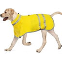 Kuoser犬用レインコート 防水ジャケット ペット雨具 雨対策 防水 防風 ファスナー付き 調節可能 着脱簡単 通気性 反射テープ 散歩用 イエロー2XL
