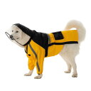 犬用レインコート、雨具、犬服、大型犬フード付きレインコート、梅雨対策、着脱簡単、透明つば、反射ストリップ付き、通気性、軽量、快適、防水、防風、散歩に最適、中型犬...