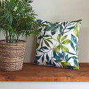 スタイルデコール(STYLE Decor) クッションカバー 45×45cm 北欧 おしゃれ かわいい 2枚セット 綿100% グリーン ボタニカル リーフ柄 W3500800