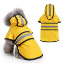 Jimjis 犬 レインコート 防水反射性 犬 カッパ 防水 雨具 通気 帽子付 小型犬 中型犬 大型犬 柴犬 耐水性 梅雨対策防雪 防風 着脱簡単 (イエロー...