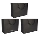ギフトバッグ プレゼント用 19×9×22cm ブラック 紙袋 ラッピング袋 おしゃれ 3枚セット 贈り物用 NYANDELMO ND-0175-R06-BG-3SET19