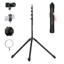 Ulanzi T270 撮影用 ライトスタンド 2.7m カメラ三脚 撮影用スタンド アルミニウム製 軽量 逆向き折り畳み 55-270cm 5段伸縮 1/4ネ...