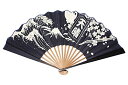布扇子 扇子 男性用 「JAPONISM 天晴」 紺 手持ち 扇子袋 和服 メンズ 紳士用 和風 和柄 上品 綺麗 お洒落 かっこいい 渋い 富士山 341