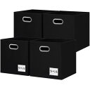 RVSNQ 収納ボックス 4個セット 幅31×奥行31×高さ31cm 折りたたみ式 収納ケース 取っ手付き 布製 カラーボックス対応 衣類収納 おもちゃ収納 リ...