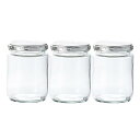 アデリア(ADERIA) ツイストキャップ 容器 250ml 3個入 日本製 食品用 保存ビン ジャム キャップ ヨウキ 保存容器 丈夫 ガラス キャニスター 密閉容器 調味料入 瓶 食品 密閉 コーヒー豆 M6523