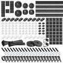 WUHUIXOZ ケーブル管理キット 367PCS 全7種類セット(スリーブ/ホルダー/クリップ/ネイルクリップ/結束バンド/面ファスナーストラップ/ナイロンタイ)コード収納 配線整理 オフィス 家庭用 デ